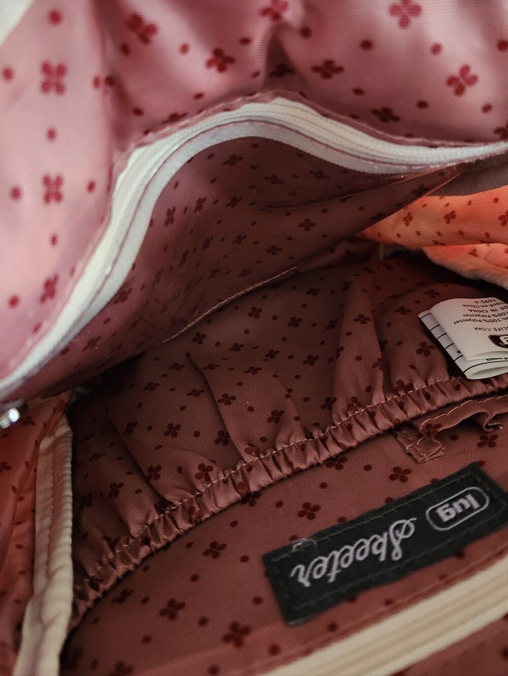 Lug Skeeter Leaf-Print Crossbody Bag Pinks And Cream Color - Picture 10 of 14